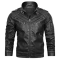 Carver | Men's Leather Jacket - Classic Black Cut